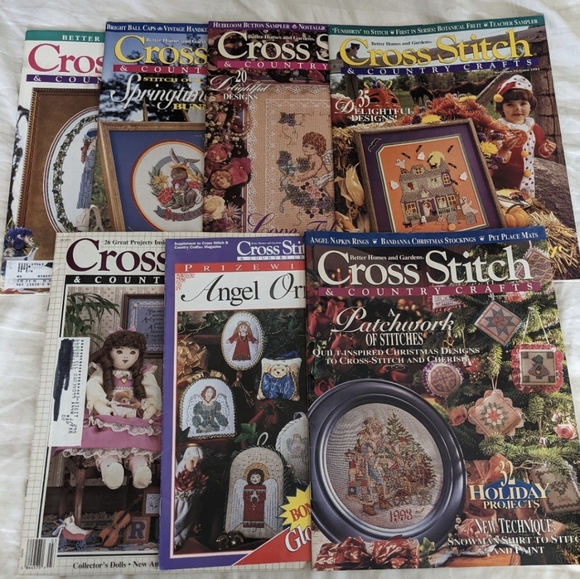 Other - 7 Vintage Back Issues of Cross Stitch and Country Crafts